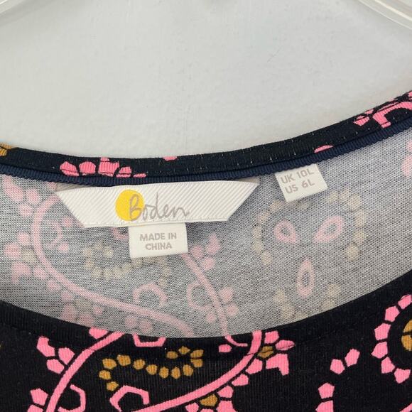 Boden Evelyn Jersey Midi Dress Azalea Paisley Womens Size 10 Long - Picture 7 of 11